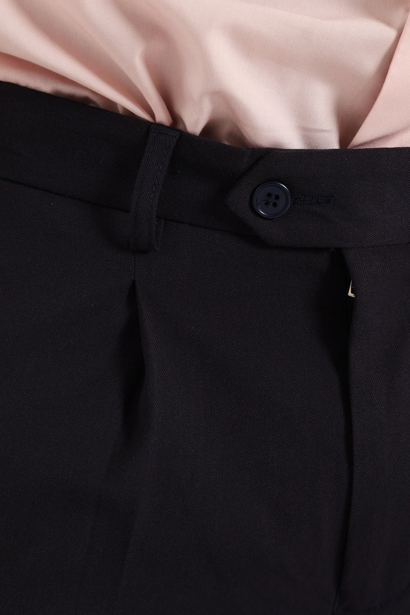 Pleated Trouser - Navy