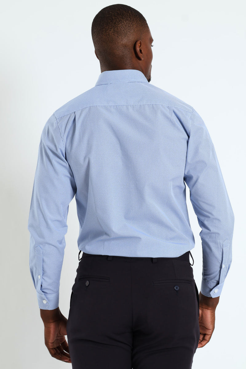 Two Tone Check Shirt - White/Blue
