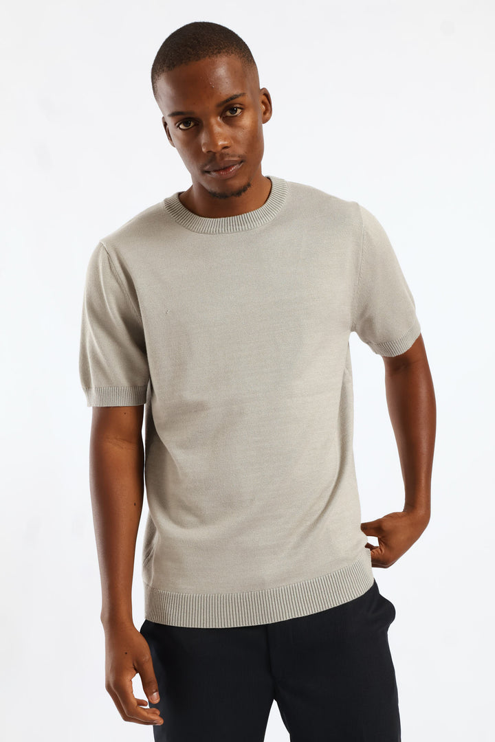 Short Sleeve Smart Knit Tee - Sage