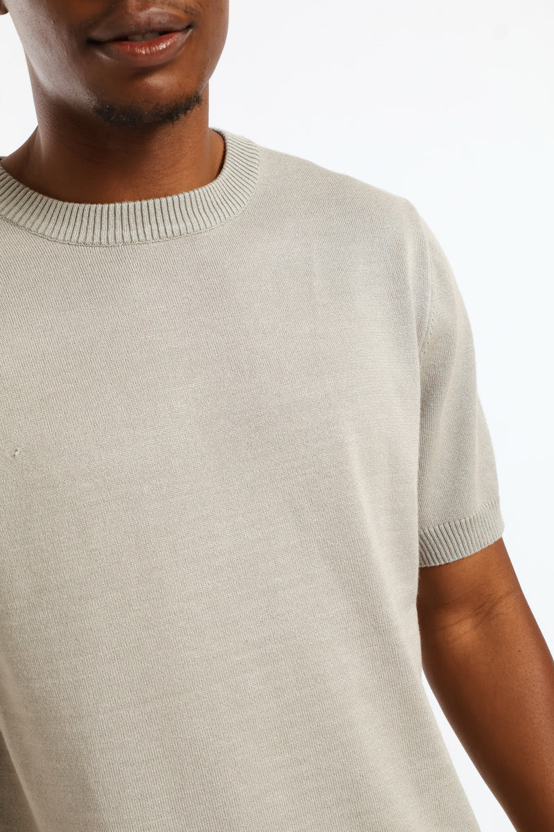 Short Sleeve Smart Knit Tee - Sage