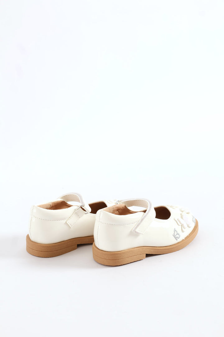 Pre-Girls Butterfly Comfort Shoe - White
