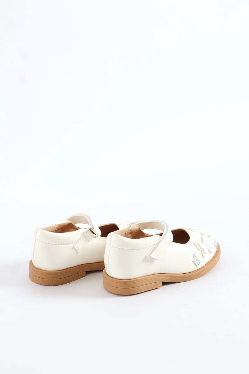 Pre-Girls Butterfly Comfort Shoe - White
