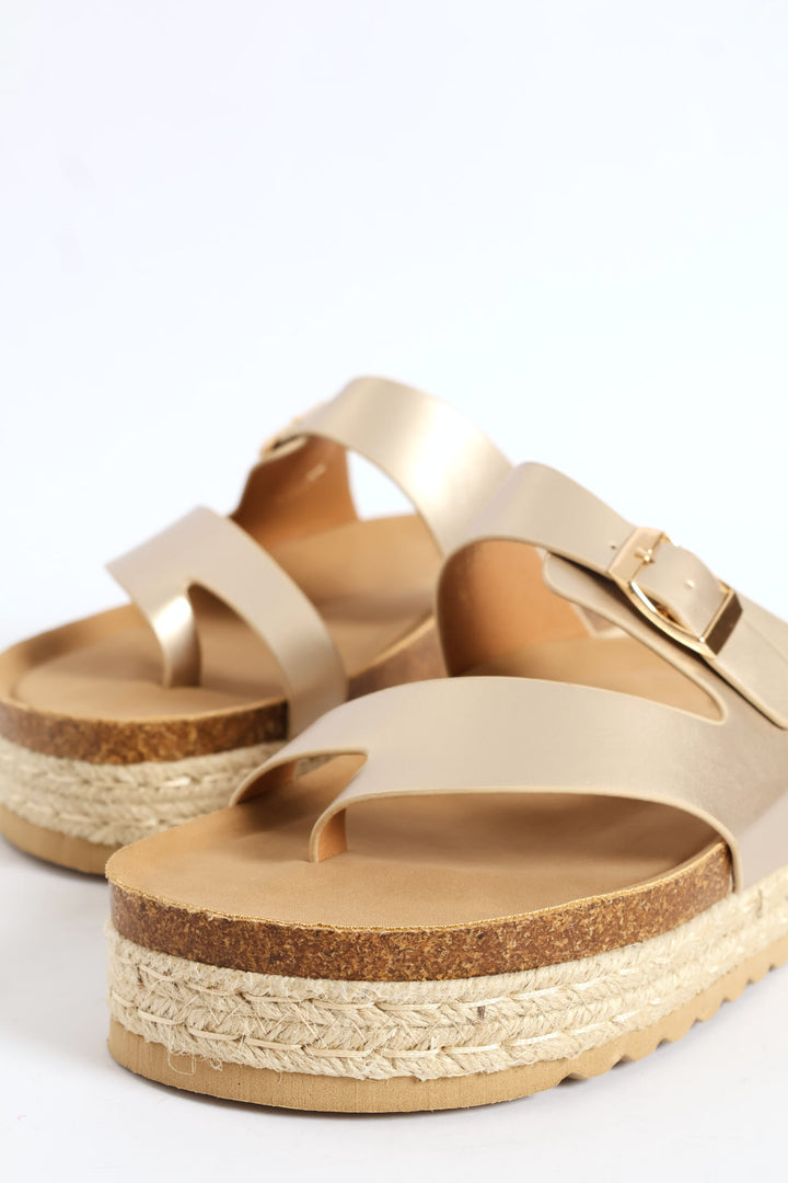 Lexicon Metallic Sandal - Champagne