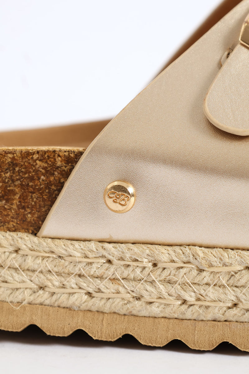 Lexicon Metallic Sandal - Champagne