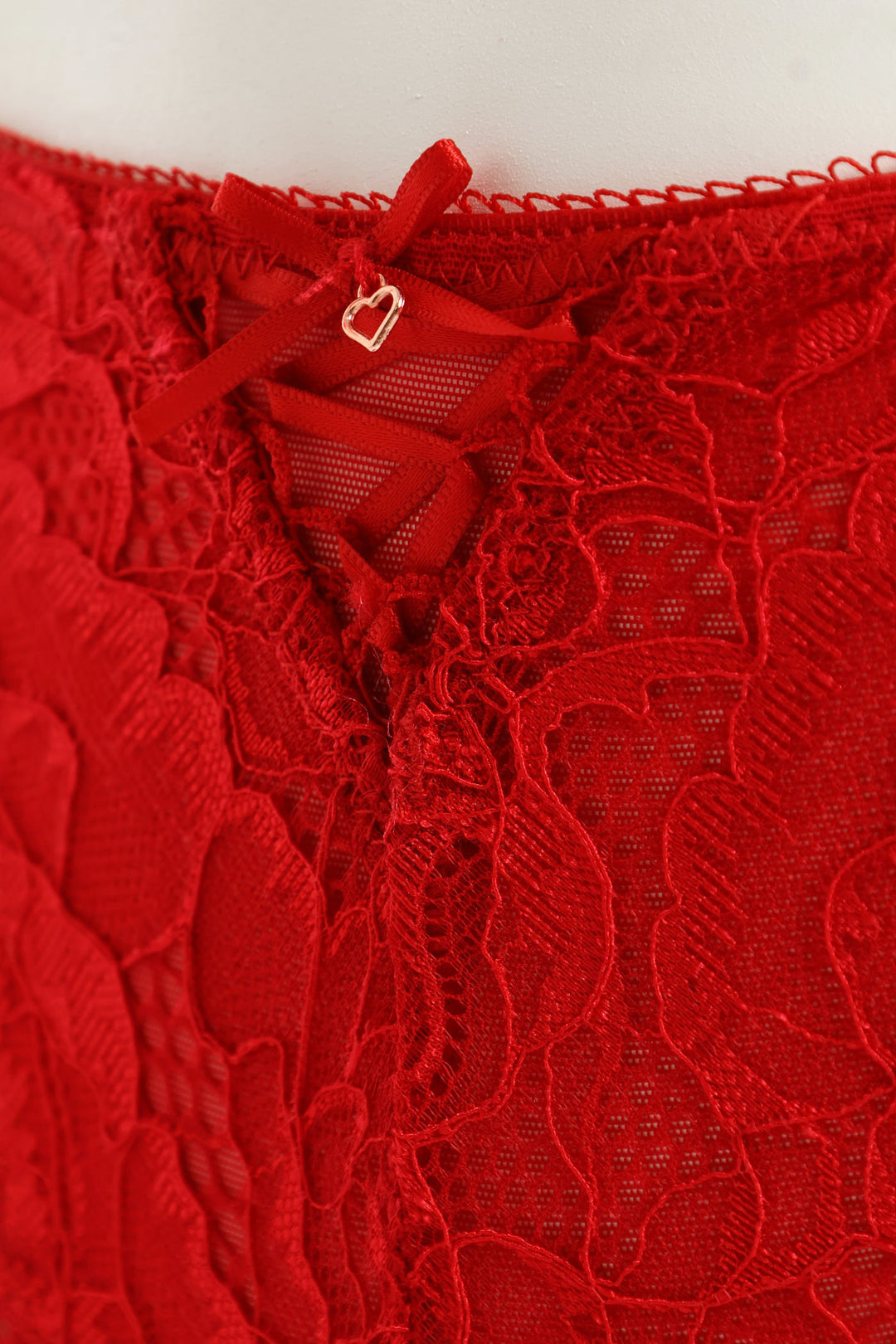 Lace Thong Panty - Red