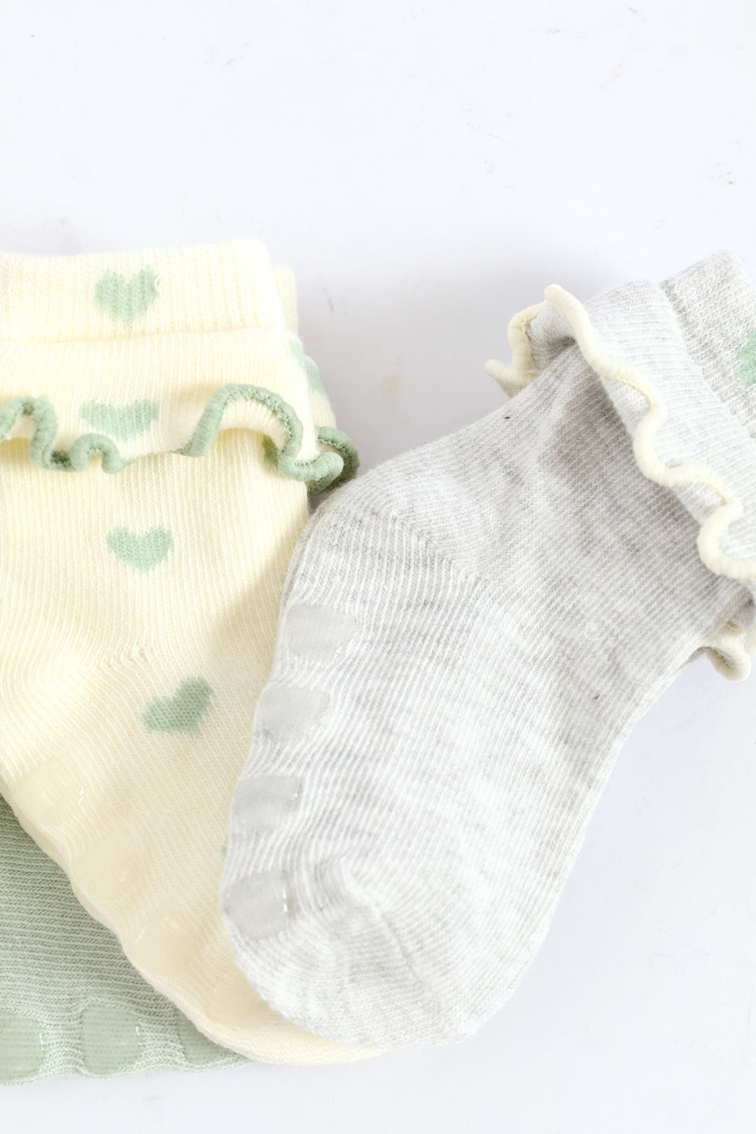 Baby Girls 3 Pack Cotton Print Socks - Sage