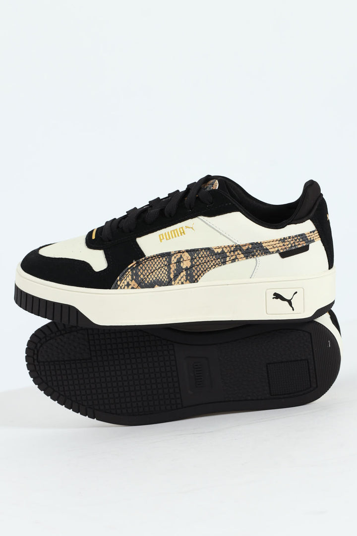 Carina Street Snake Chic Sneaker - White/Black