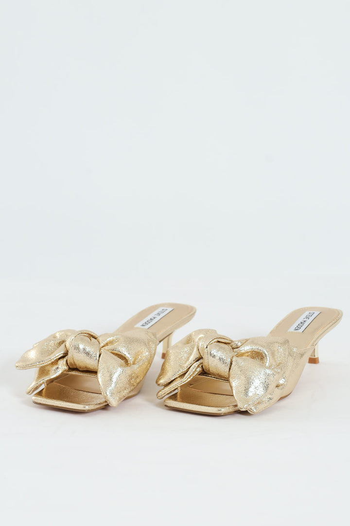 Kit Slip On Bow Mule Kitten Heel - Gold