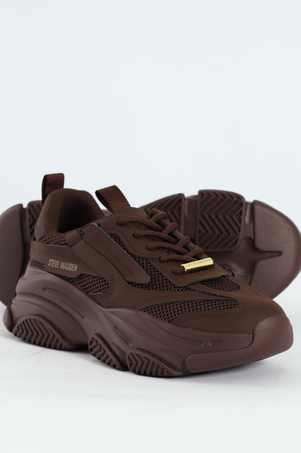 Possession Lace Up Chunky Sportie Sneaker - Chocolate