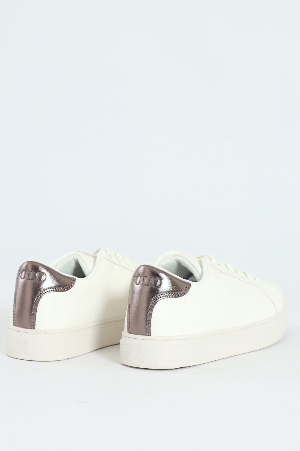 Debossed Monogram Lace Up Sneaker - White