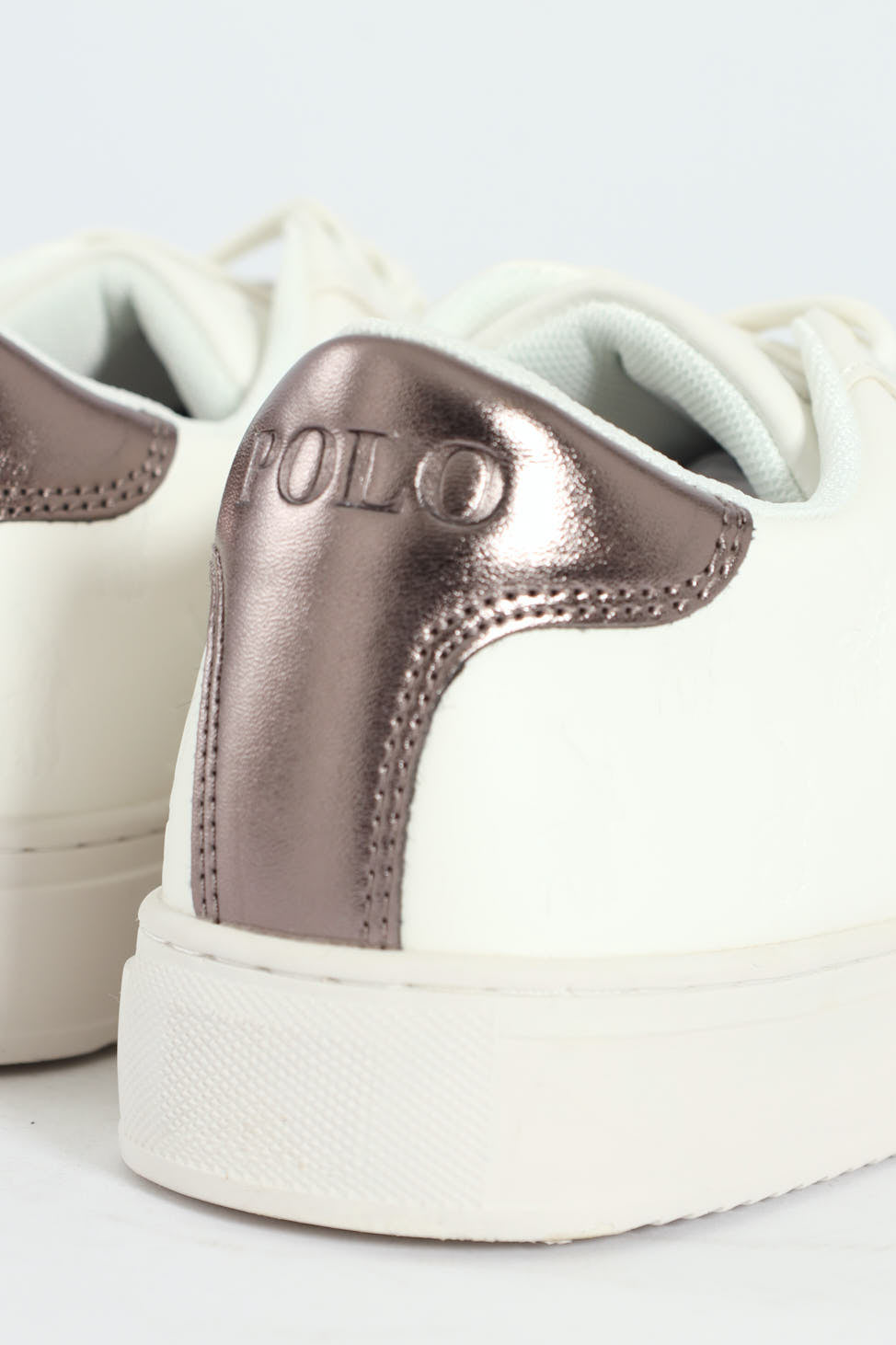 Debossed Monogram Lace Up Sneaker - White