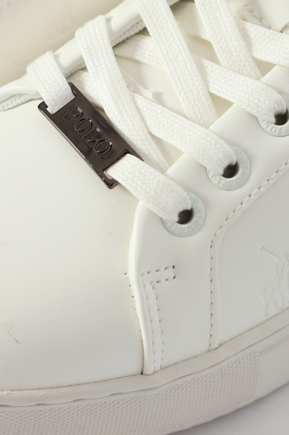 Debossed Monogram Lace Up Sneaker - White