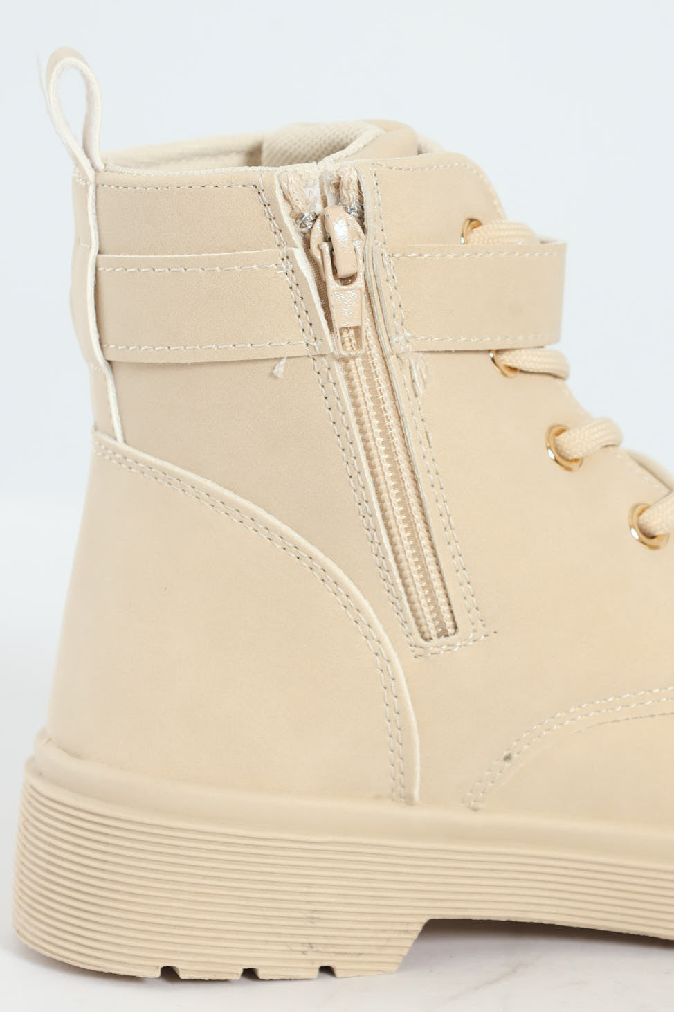 Girls Miltary Boot - Cream