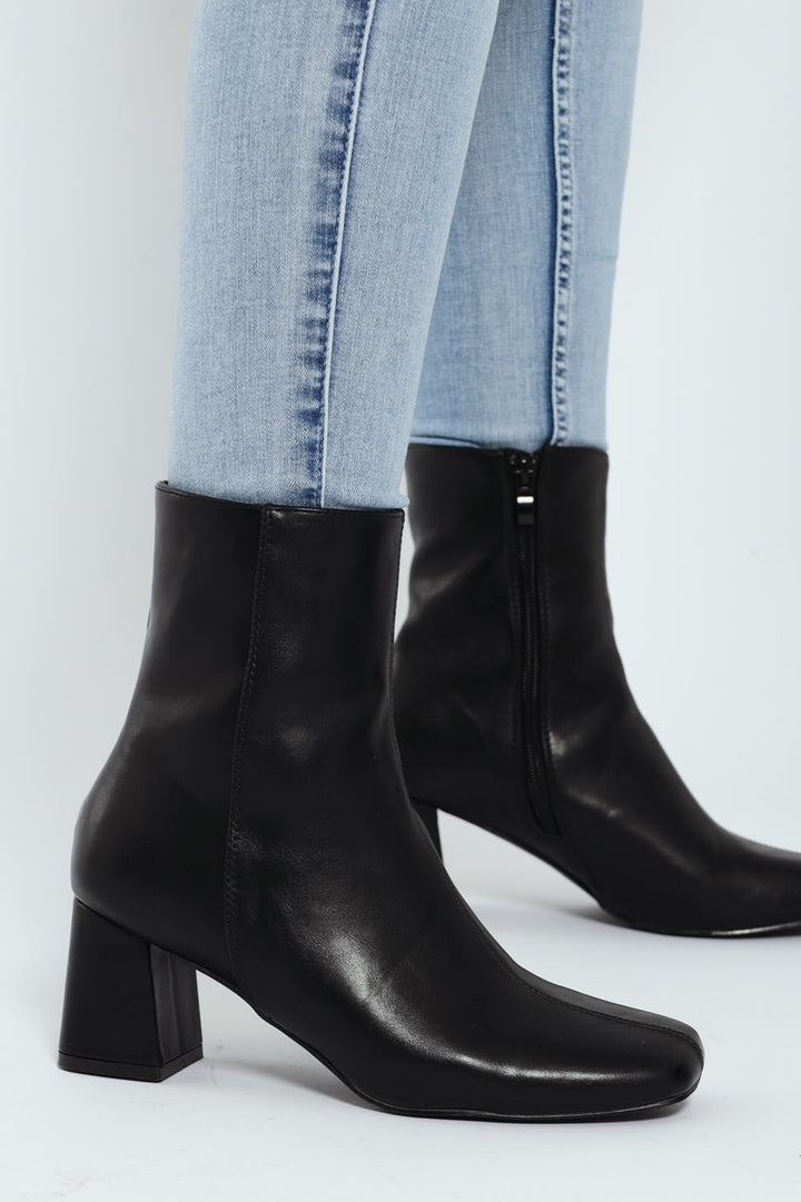 Square Toe Chelsea Boot - Black