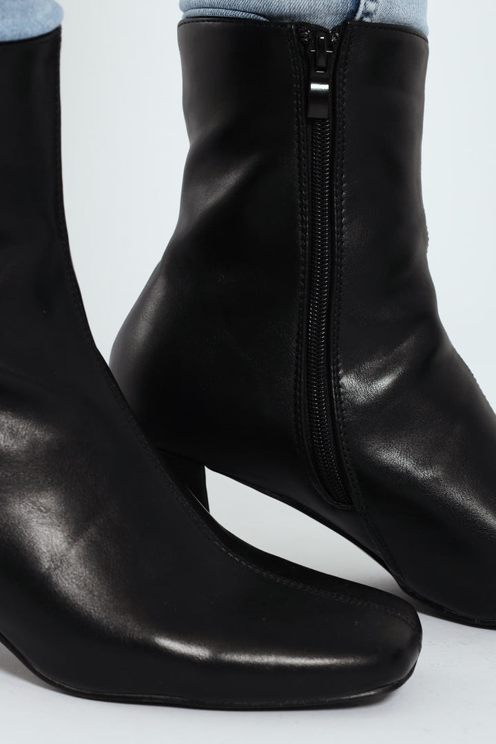 Square Toe Chelsea Boot - Black