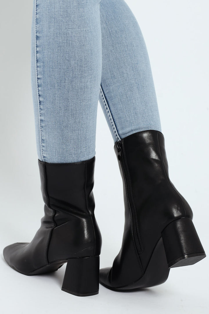 Square Toe Chelsea Boot - Black