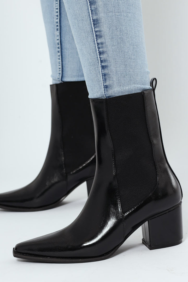 Pointy Cowboy Boot - Black