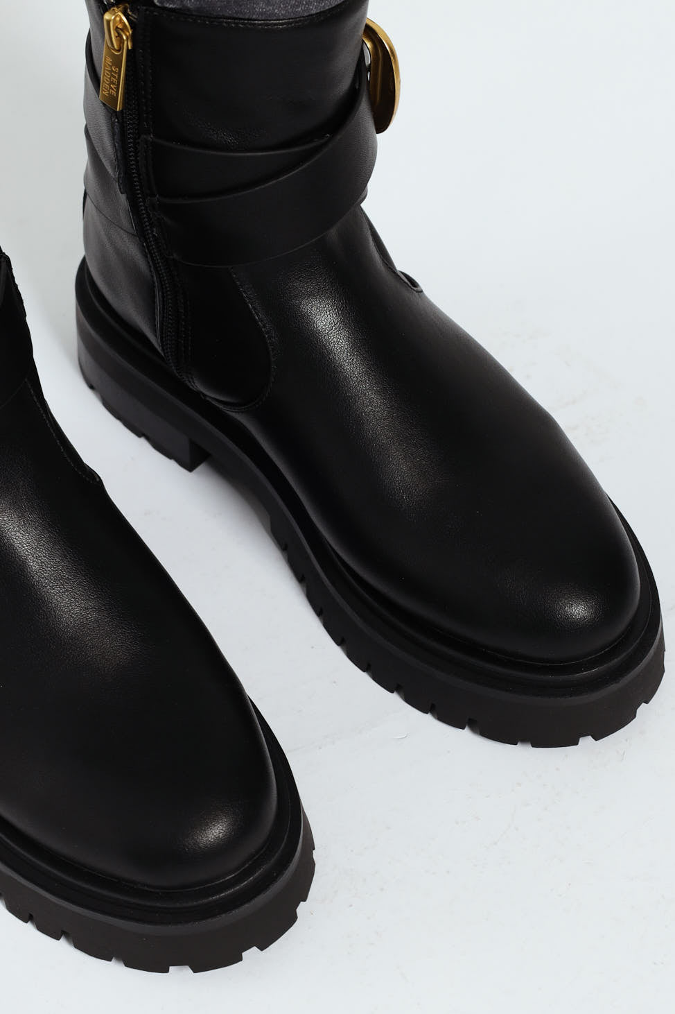 Lexs Leather Buckle Chelsea Boot - Black