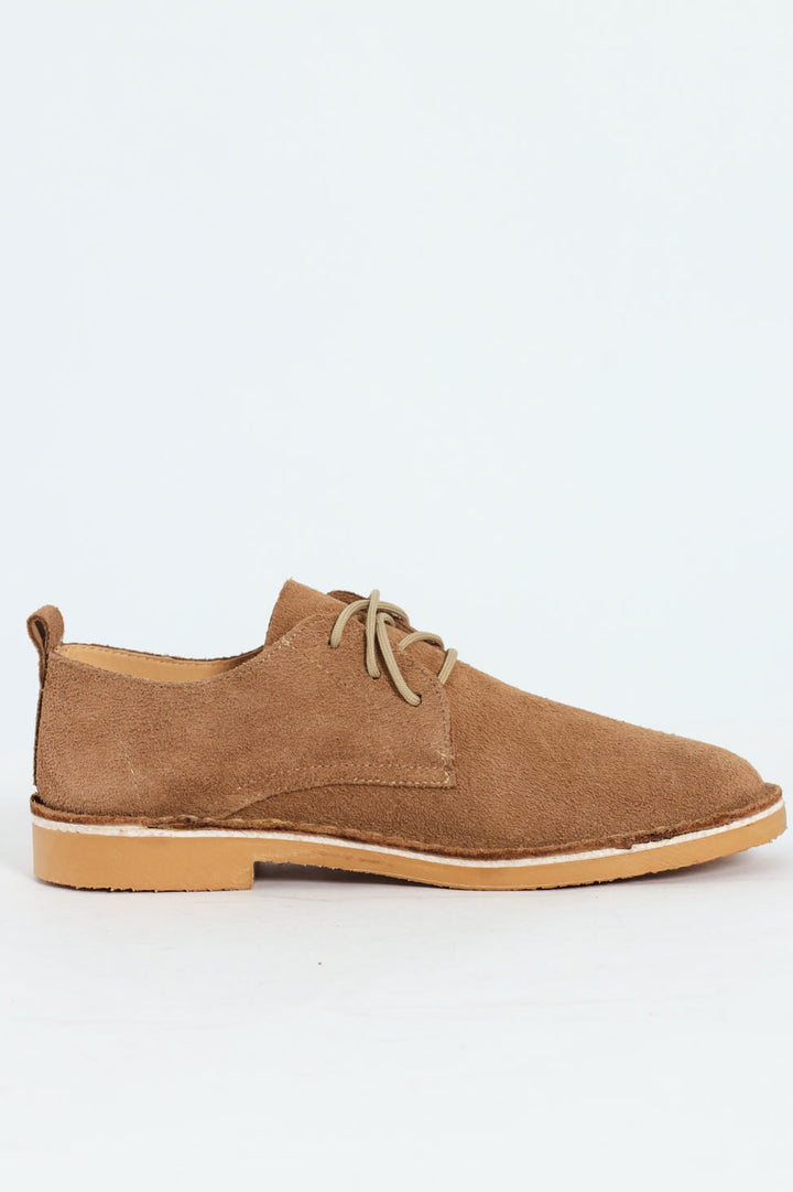 Woodlands Safari Stitch Down Suede Shoe - Taupe