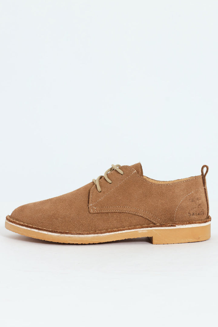 Woodlands Safari Stitch Down Suede Shoe - Taupe