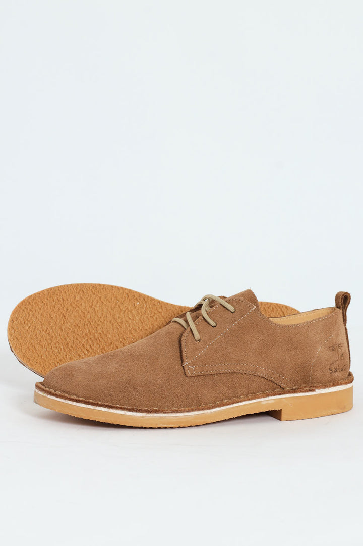 Woodlands Safari Stitch Down Suede Shoe - Taupe