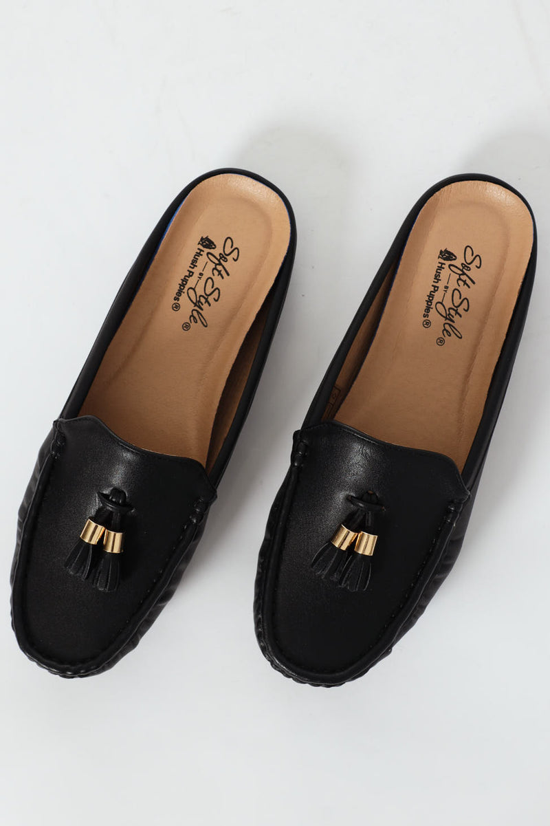 Kassandra Tassel Slip On Mule - Black