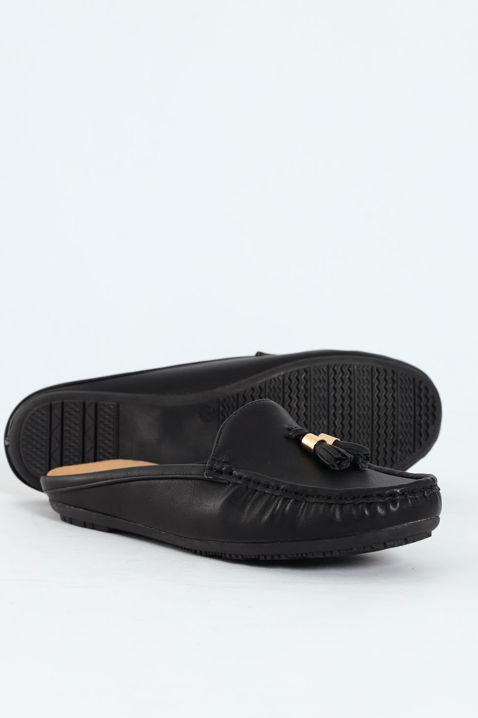 Kassandra Tassel Slip On Mule - Black
