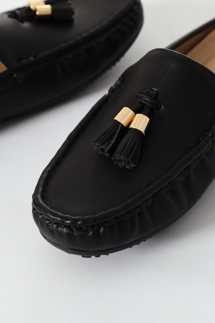 Kassandra Tassel Slip On Mule - Black