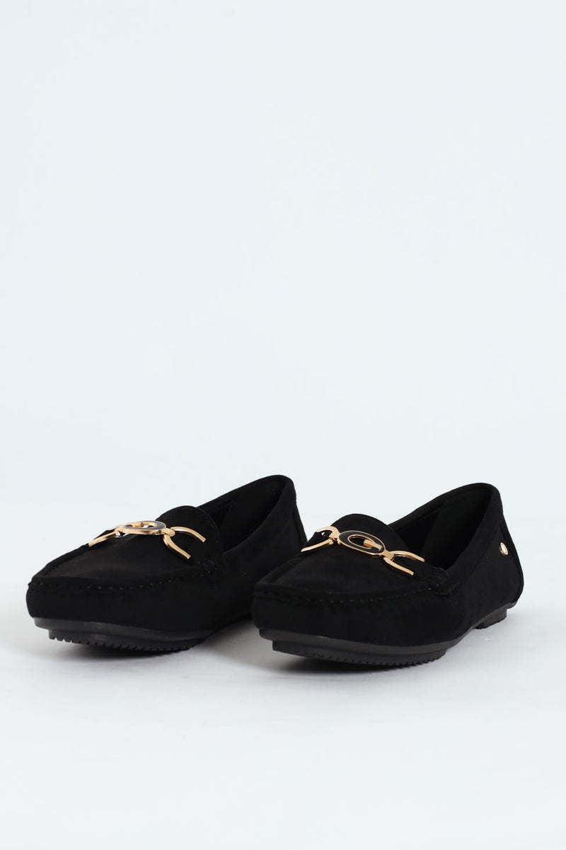 Prost 12 Horsebit Suede Driver Loafer - Black