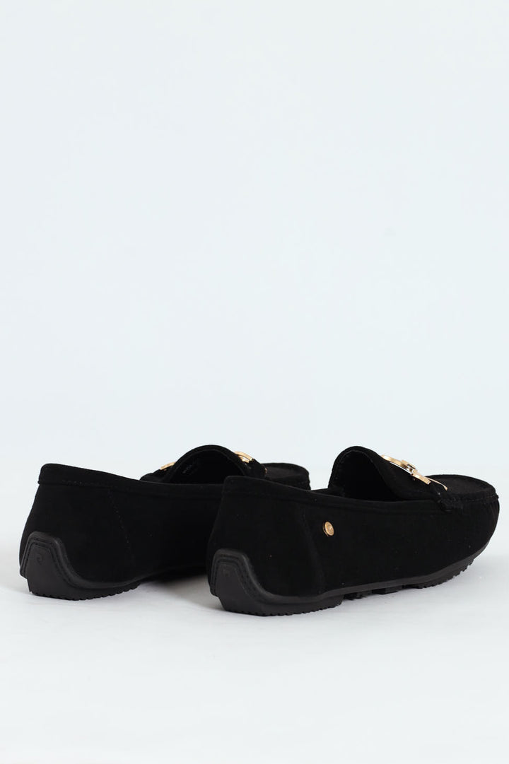 Prost 12 Horsebit Suede Driver Loafer - Black