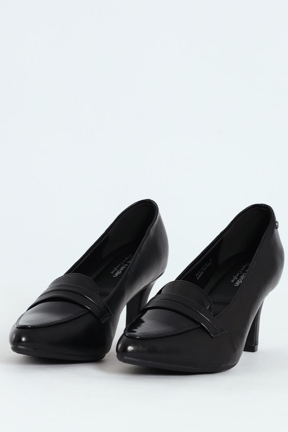Dina Pointed Toe Mocassin Detail Upper Court Heel - Black