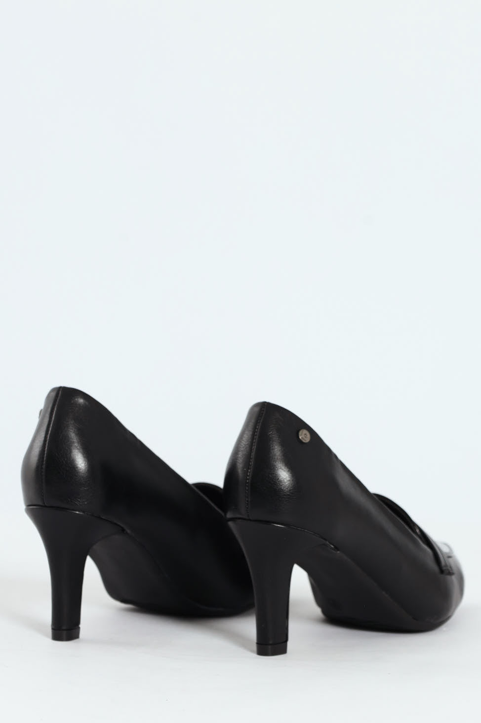 Dina Pointed Toe Mocassin Detail Upper Court Heel - Black