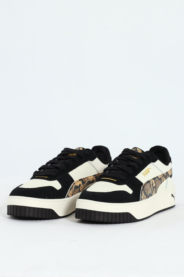 Carina Street Snake Chic Sneaker - White/Black