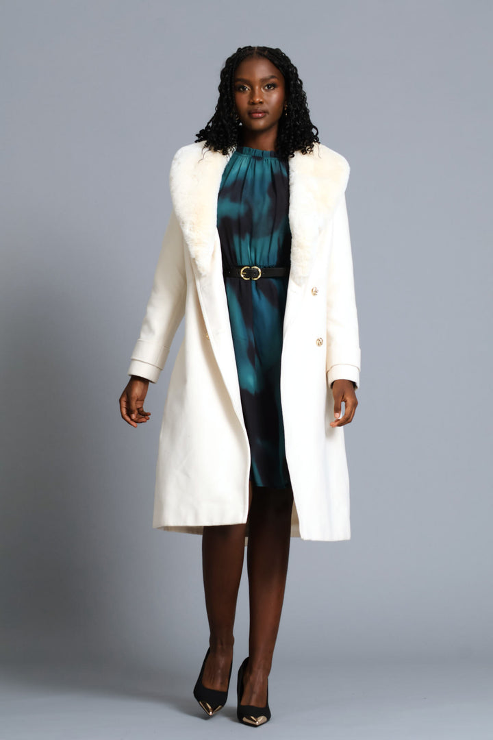 Hi Neck Belted Tea Dress - Teal