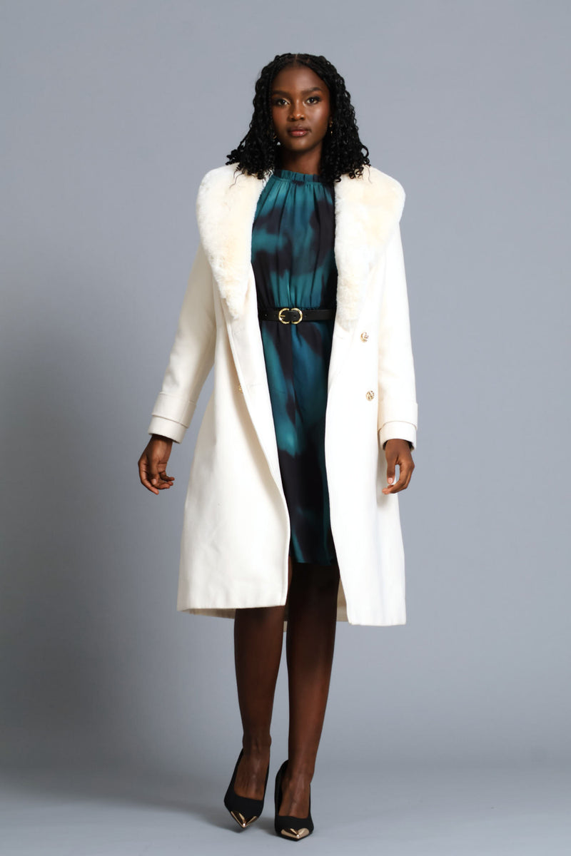 Hi Neck Belted Tea Dress - Teal