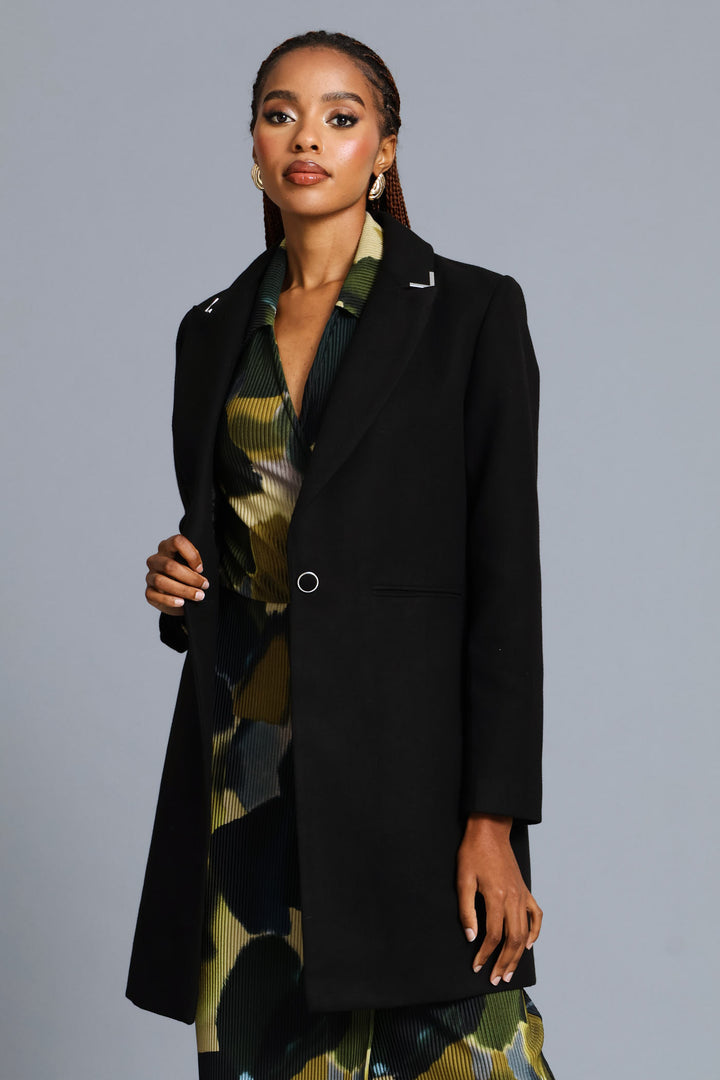 Charlotte Welt Pocket Single Breasted Coat - Black