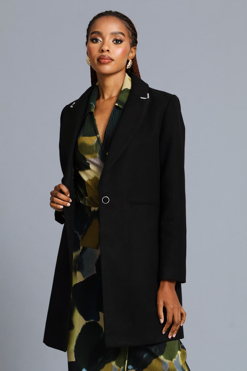 Charlotte Welt Pocket Single Breasted Coat - Black