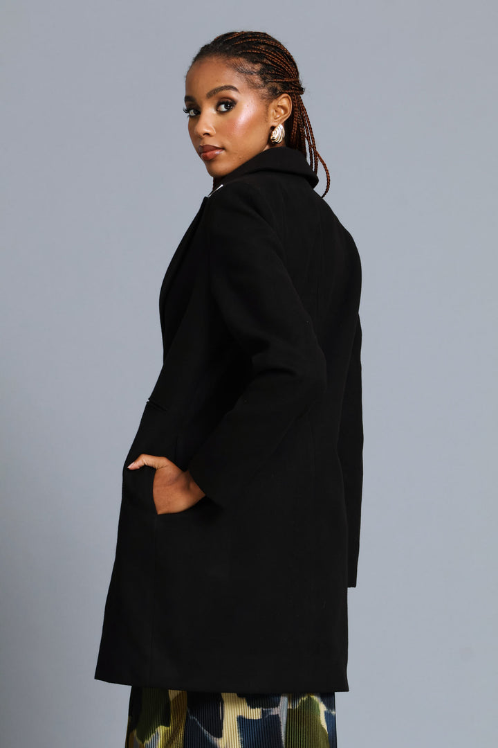 Charlotte Welt Pocket Single Breasted Coat - Black