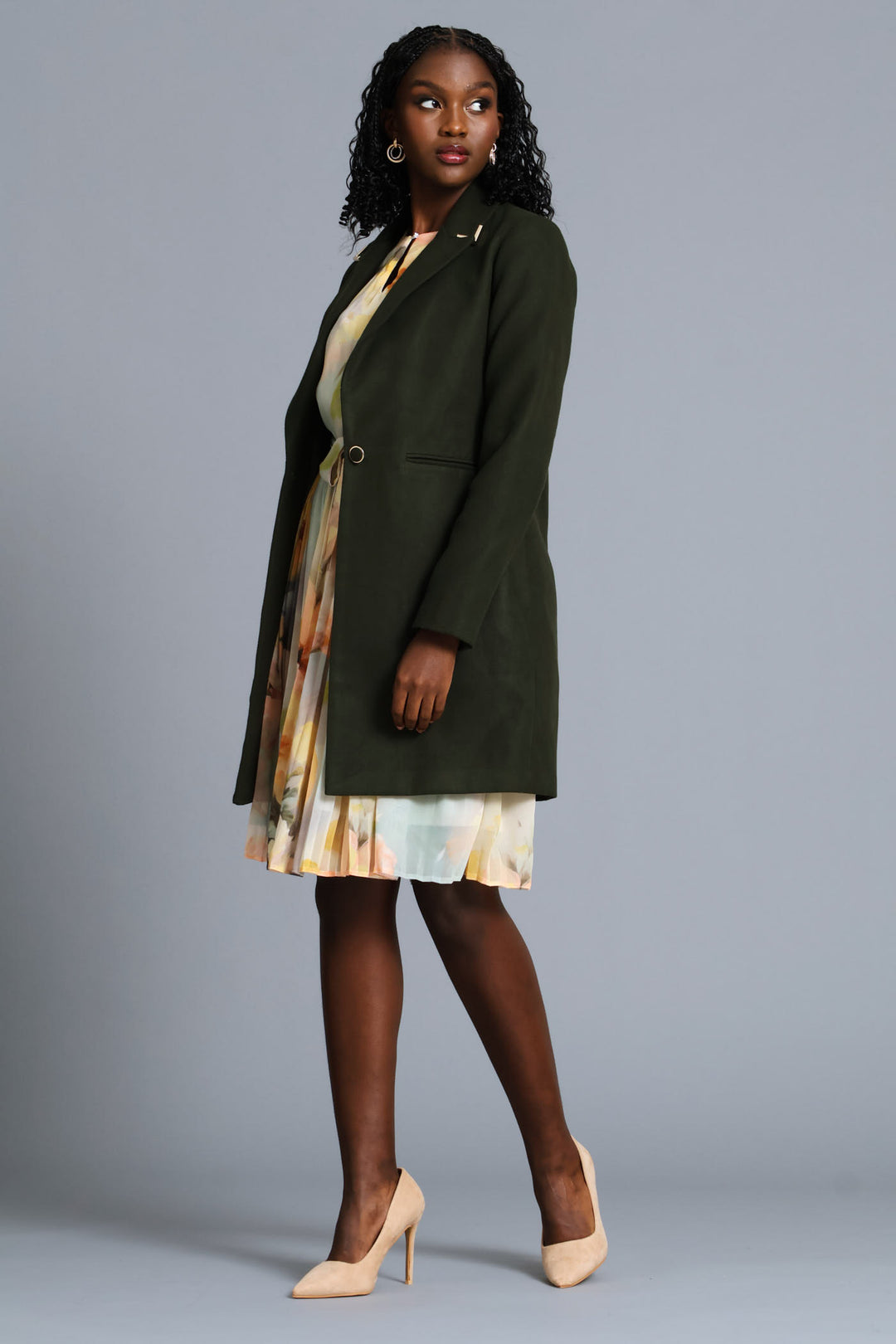Charlotte Welt Pocket Single-Breasted Coat - Fatigue