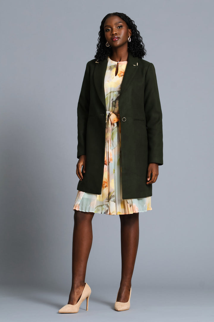 Charlotte Welt Pocket Single-Breasted Coat - Fatigue