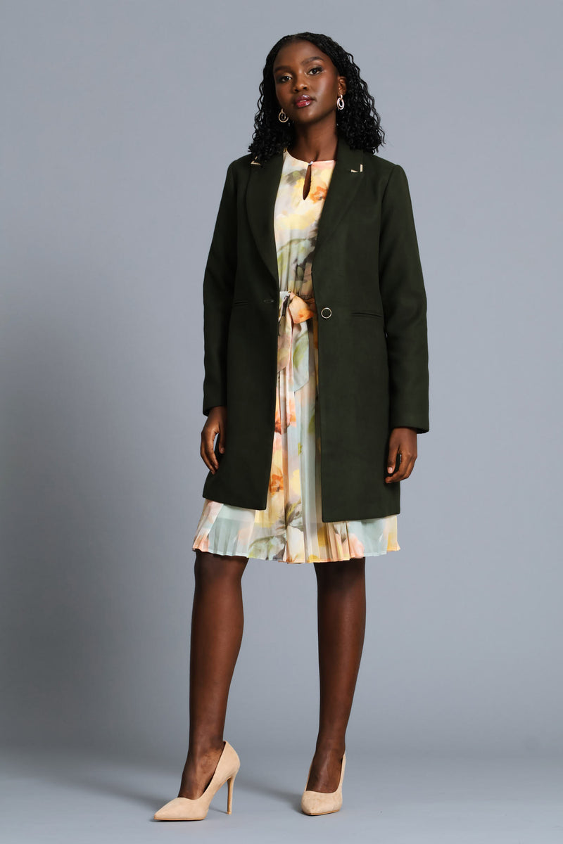 Charlotte Welt Pocket Single-Breasted Coat - Fatigue