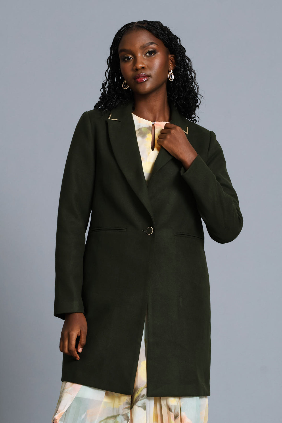Charlotte Welt Pocket Single-Breasted Coat - Fatigue