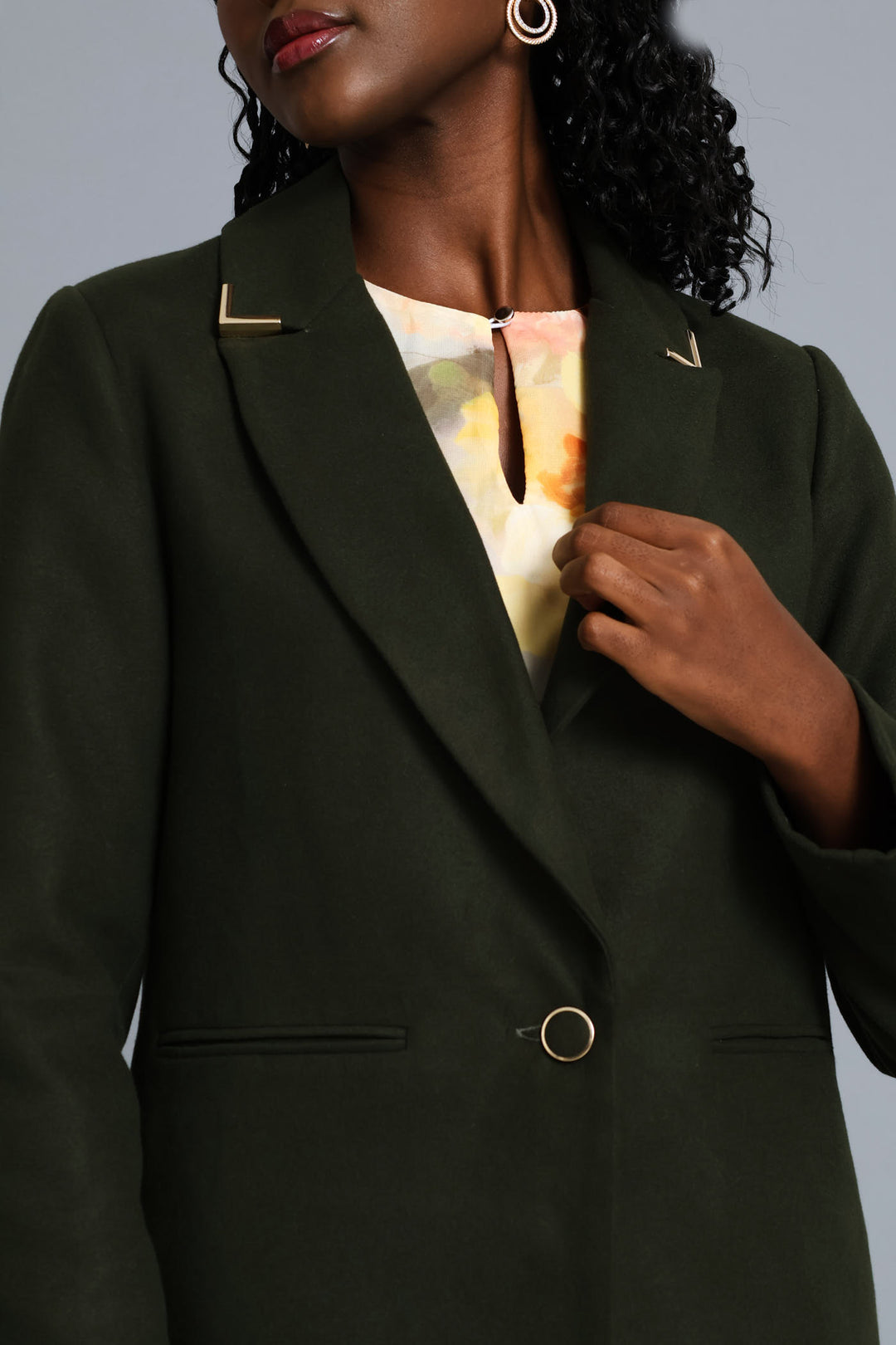 Charlotte Welt Pocket Single-Breasted Coat - Fatigue