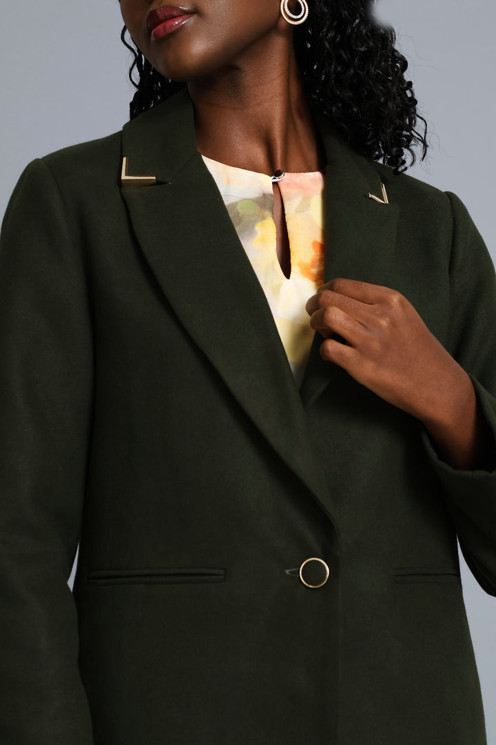 Charlotte Welt Pocket Single-Breasted Coat - Fatigue