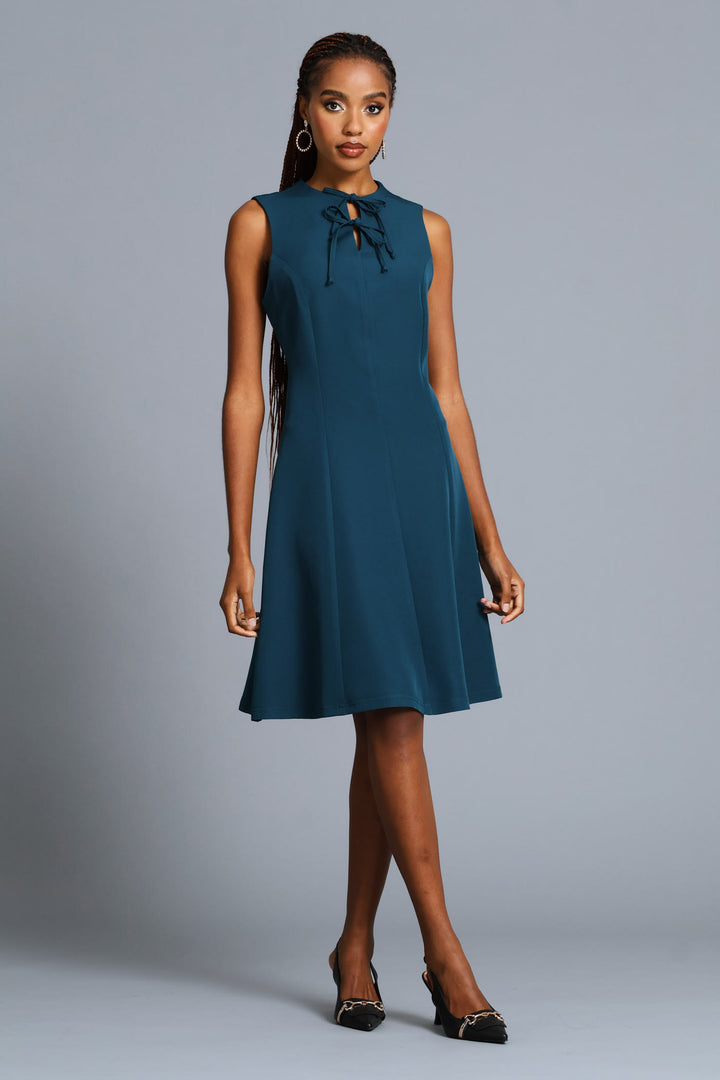 Bow Tie Bodycon Dress - Teal