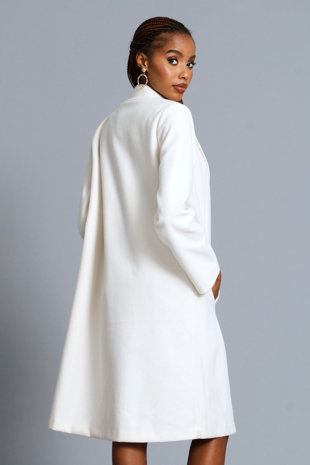 Basic Panelled Pocket Coat - Bone