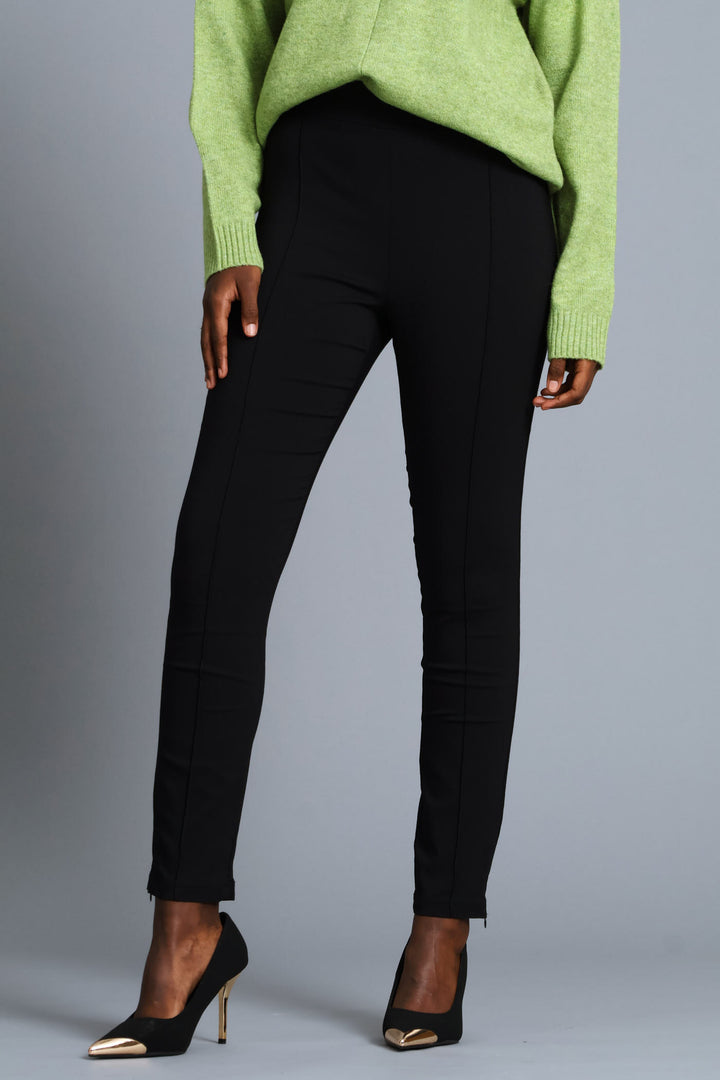 Smart Zip Hem Skinny Pant - Black