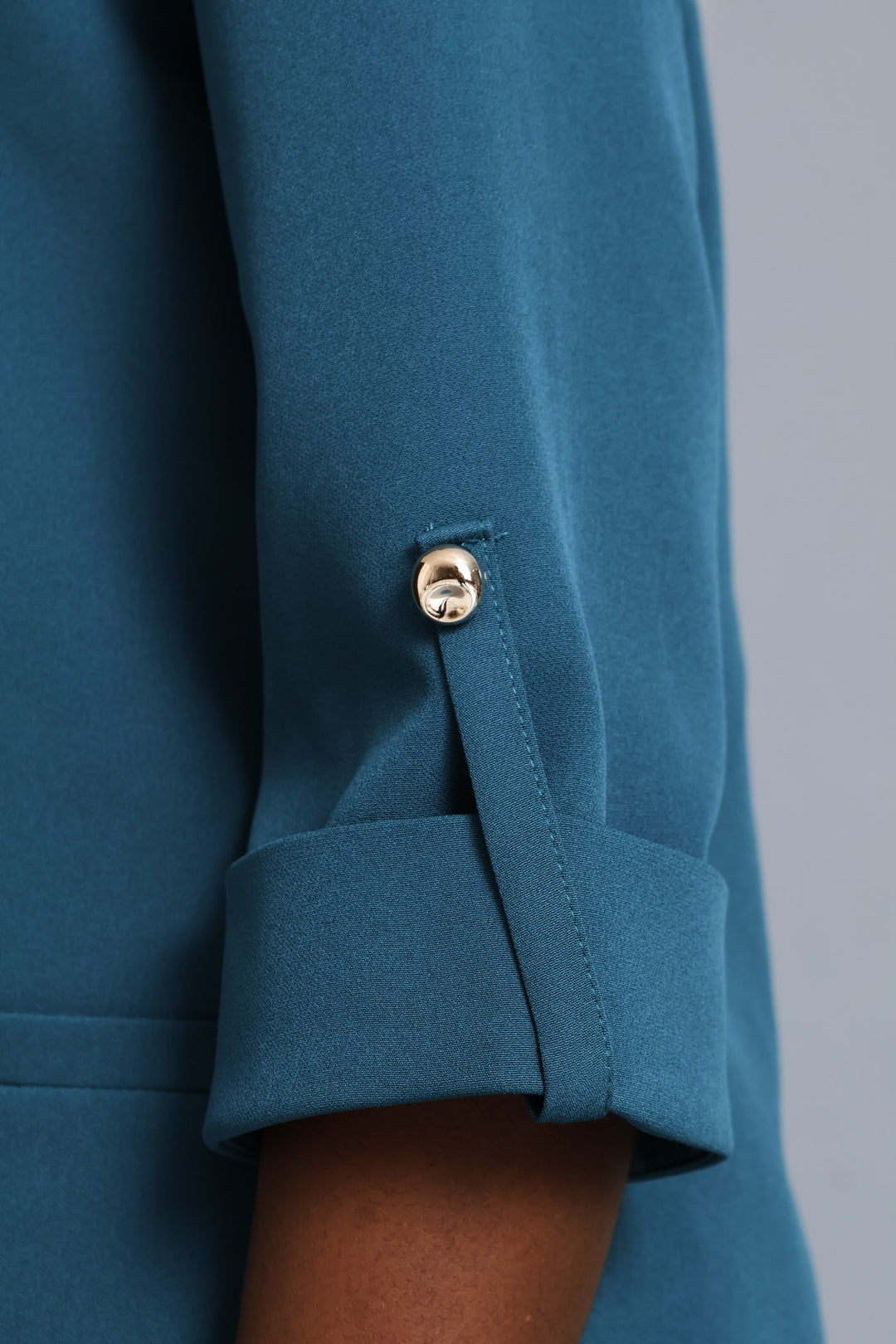 Turn Up Sleeve Welt Pocket Blazer - Teal