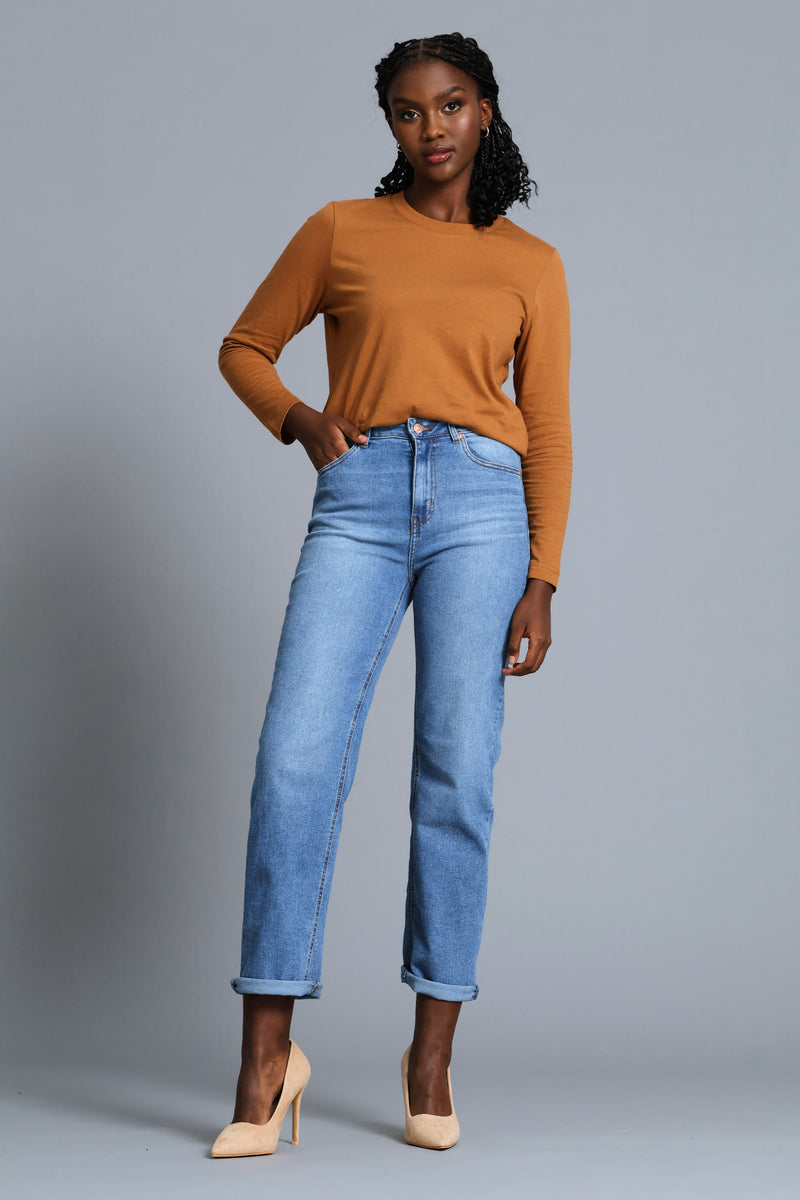 Classic Straight Leg Denim - Salty Mid Wash