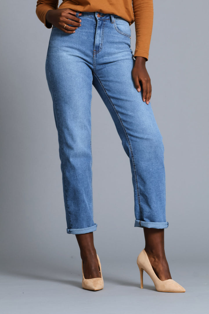 Classic Straight Leg Denim - Salty Mid Wash